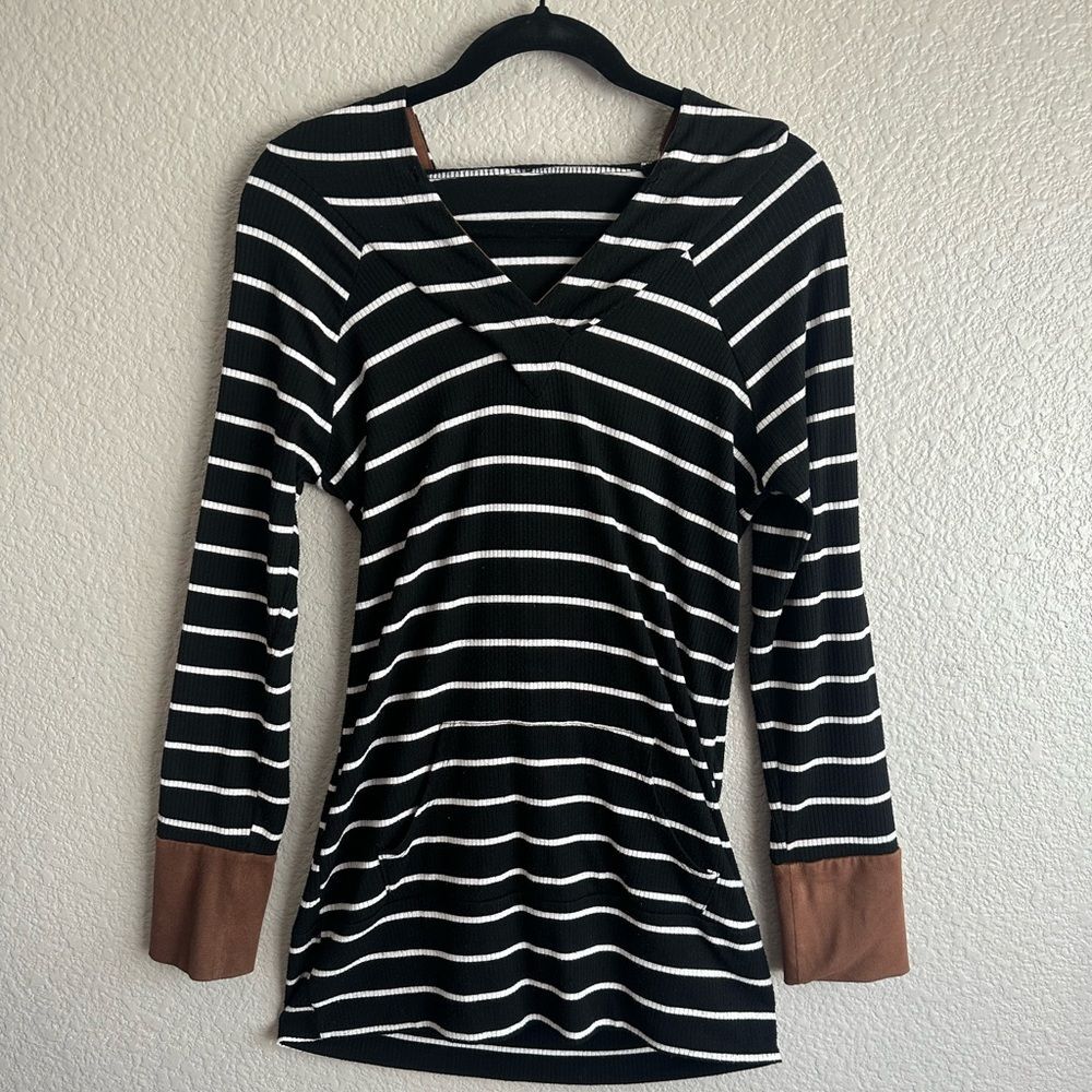 Bellamie Striped Hoodie Tunic Top – Size S